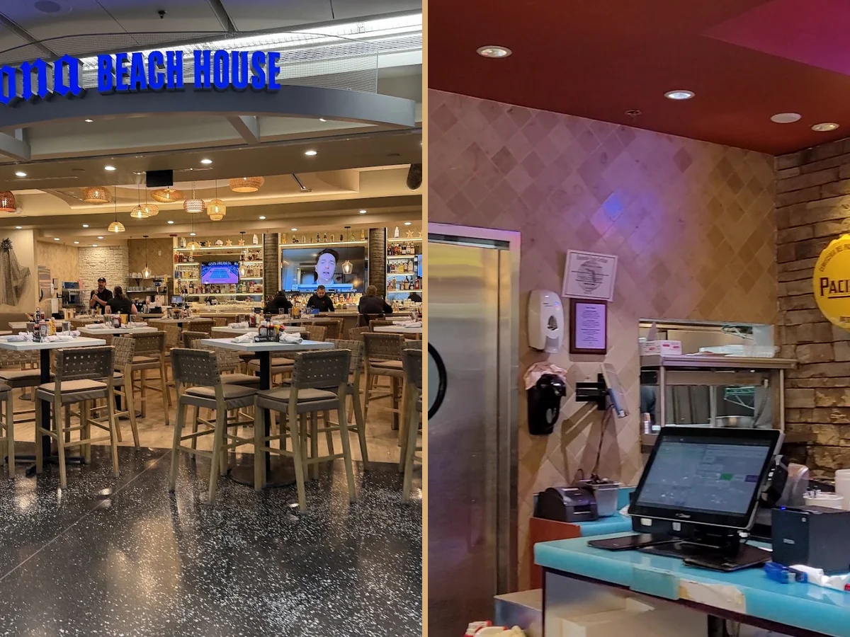 Contemporary dining space inside Miami International Airport.